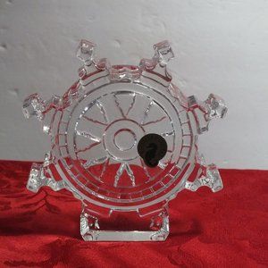 Waterford Crystal Ship's Wheel Paperweight Nautical Sculpture 4.5"